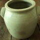 Grey glazed stoneware pot with two handles