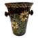 Antique white wine cooler in glazed ceramic – flora decoration