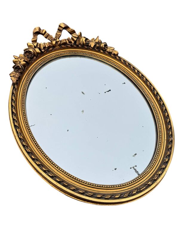 Miroir rond au ruban de style Louis XVI – 19eme