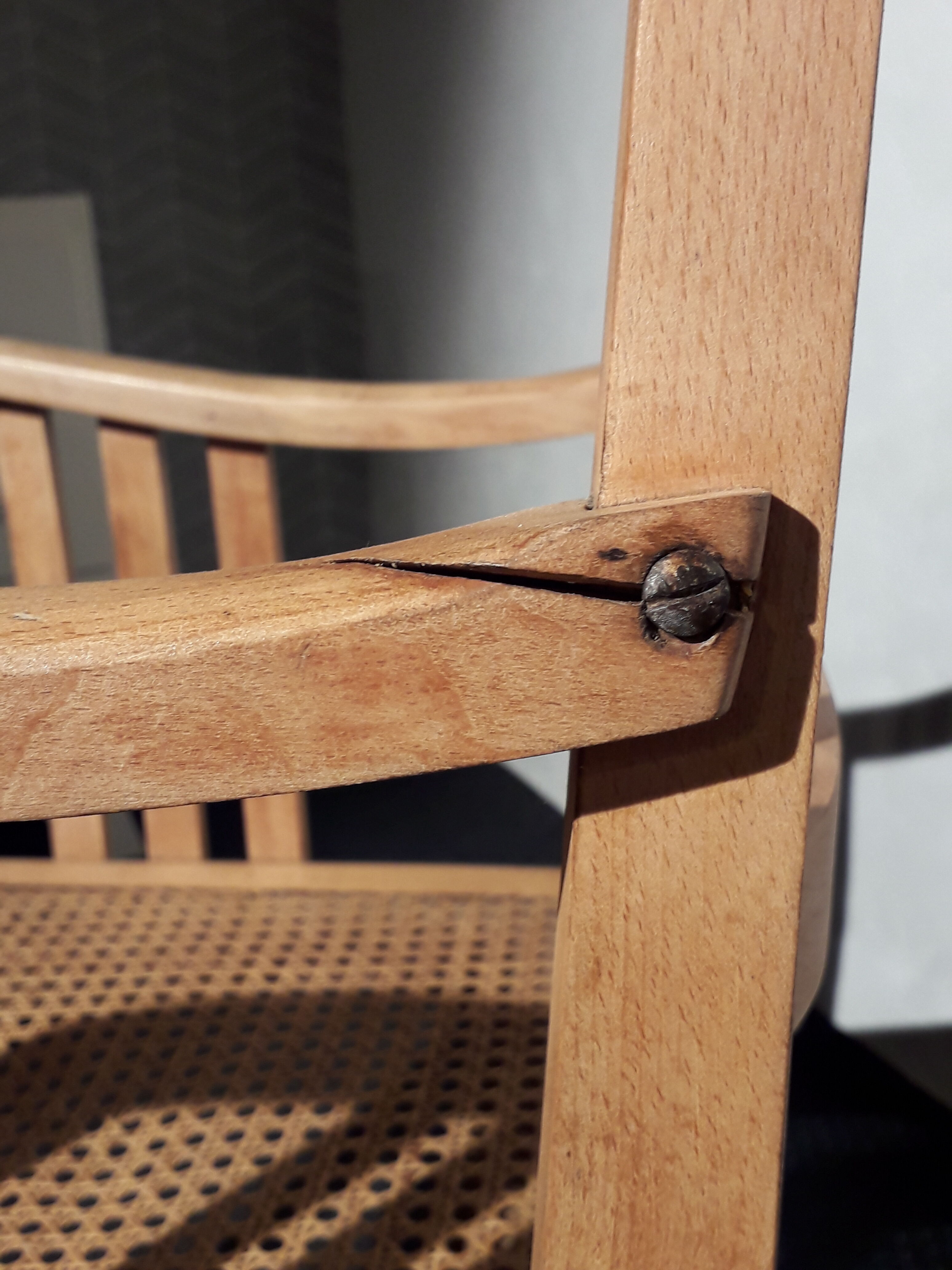 Wooden armchairs and canning