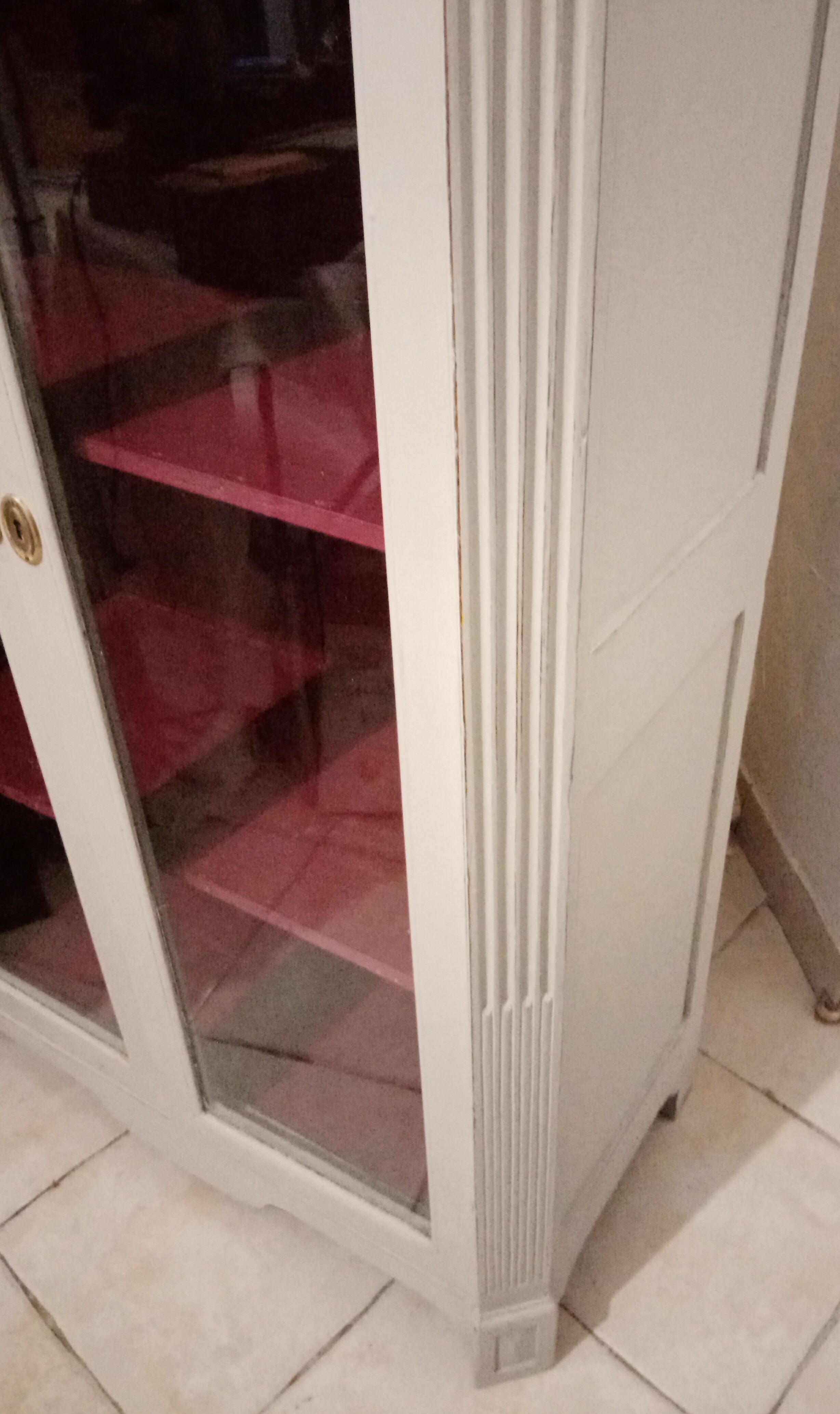 Silver library patina 2 doors on marble 147 x 81 cm