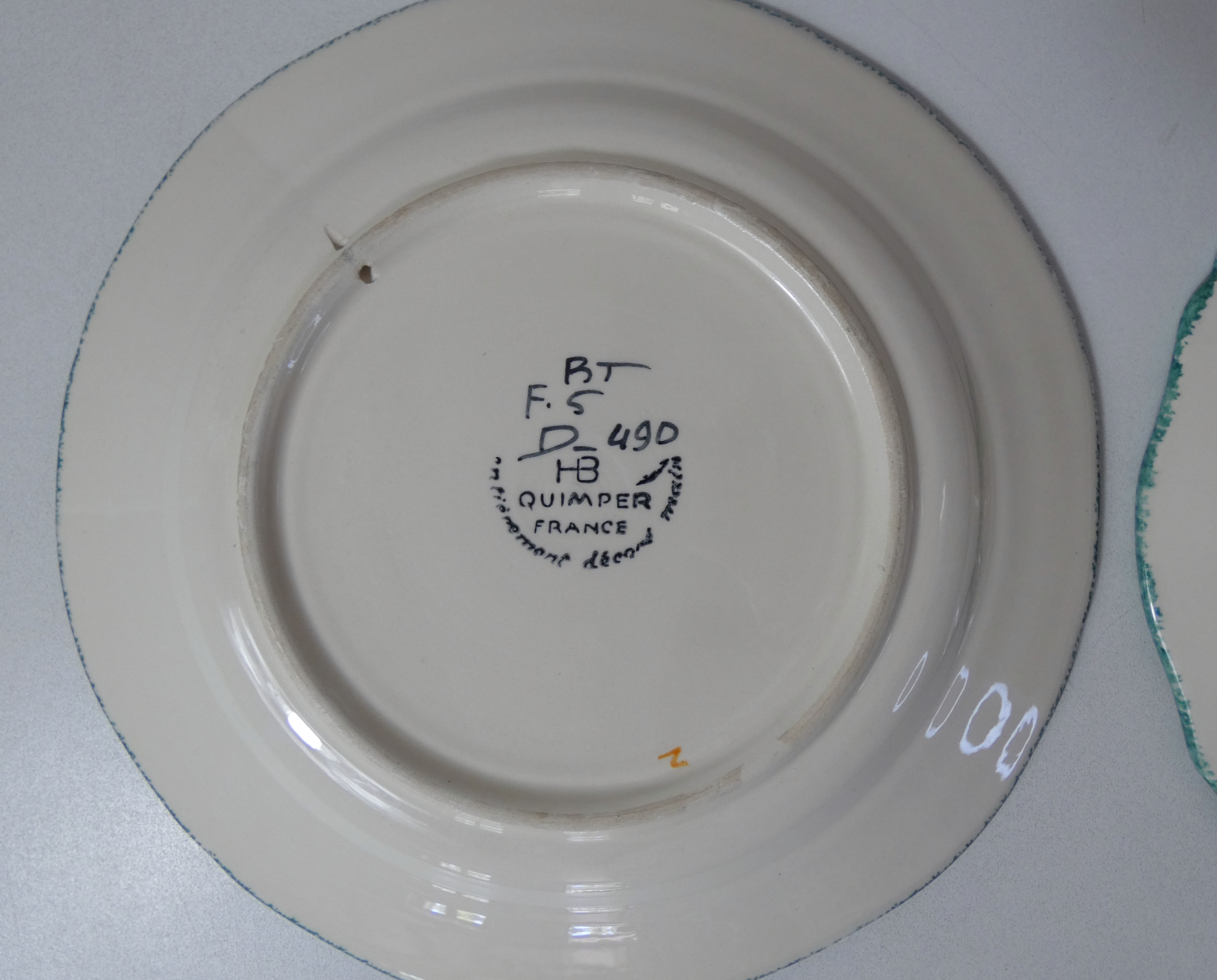 HB Quimper 2 flat plates Breton and Breton