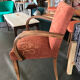 Bridge armchair from the 1940s with embroidered upholstery.