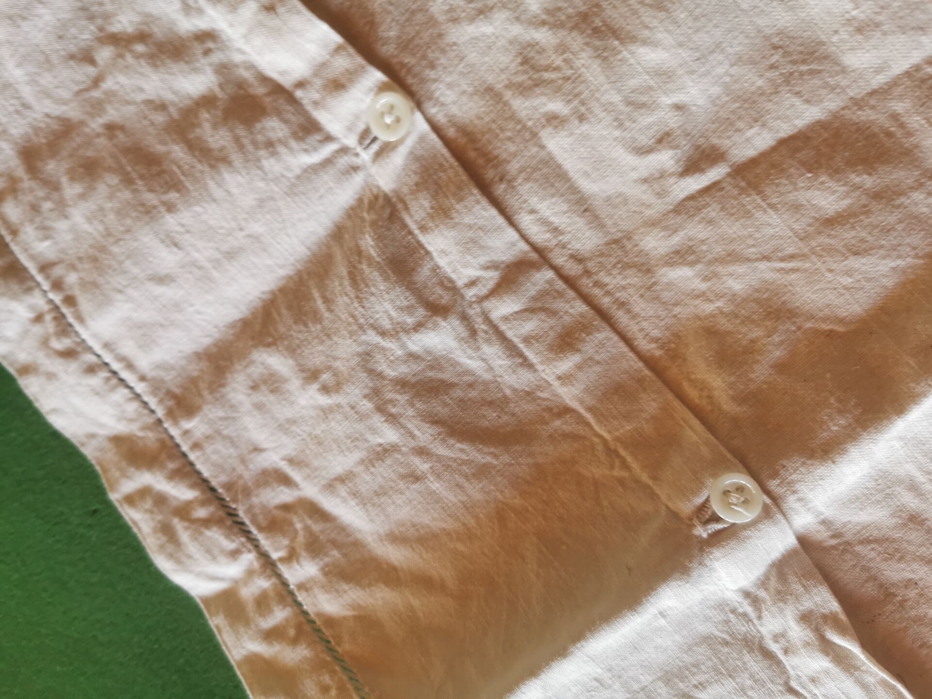 Pair of antique linen pillowcases with monogram