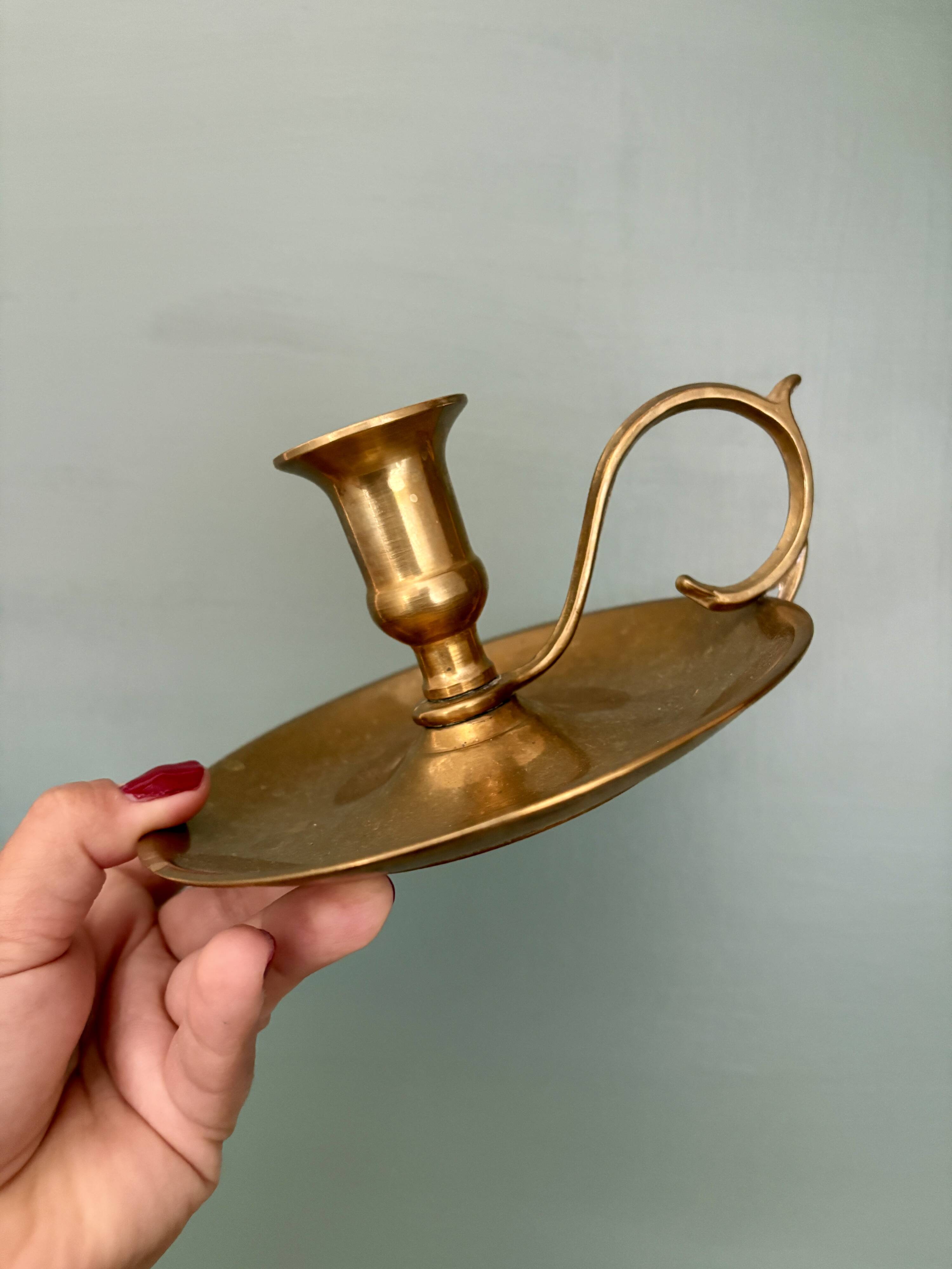 Antique brass candlestick - candle holder