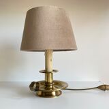 Lamp chic brass and velvet beige