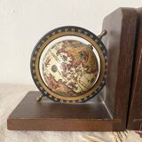 World map bookends terrestrial globes