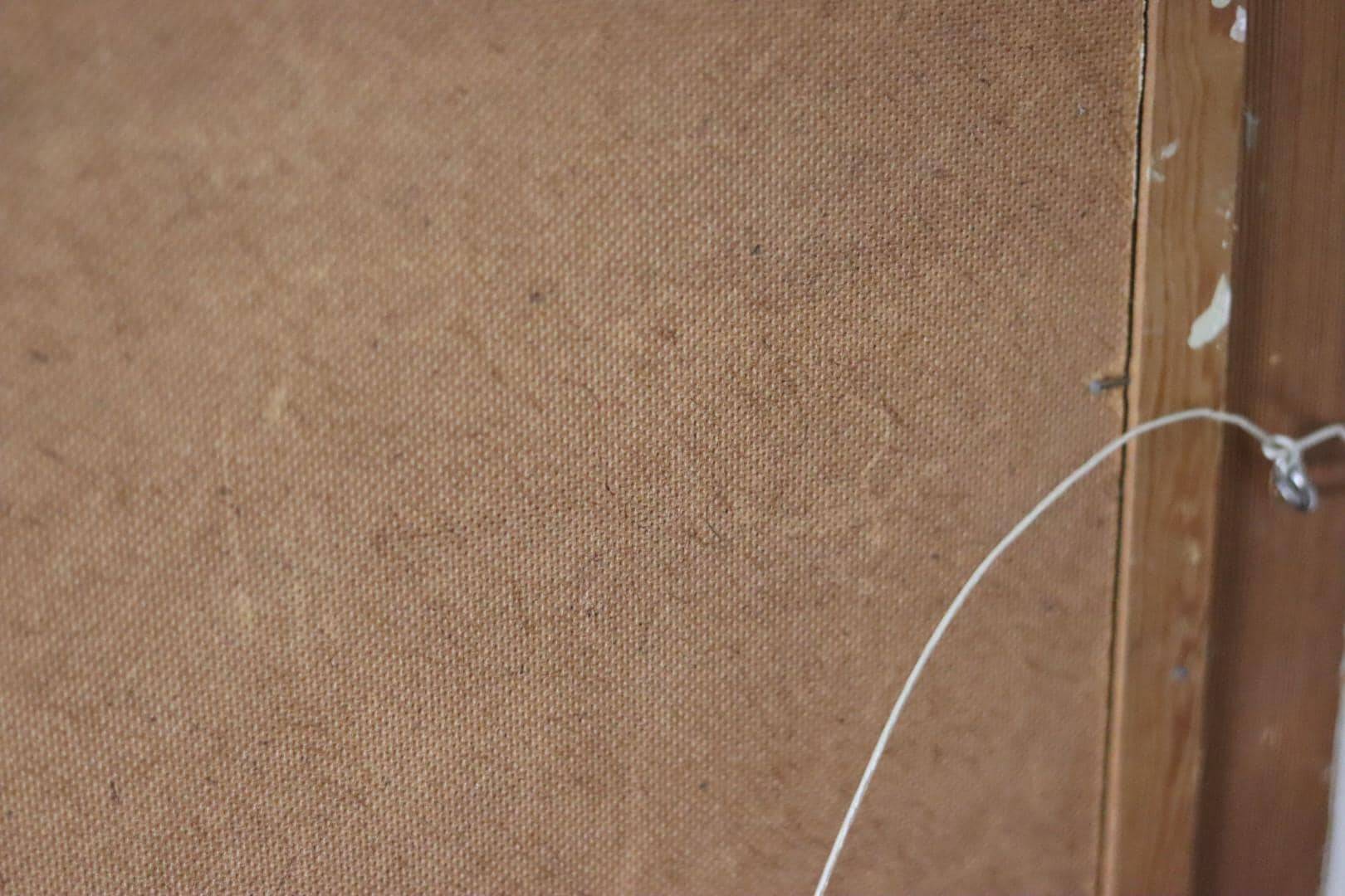 Original Swedish mid-century oil painting on panel "City" – Vintage and frame