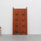 Large 17th century Monastery doors in terracotta lacquered oak, Portugal