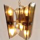 Design chandelier in smoked glass 6 lights
