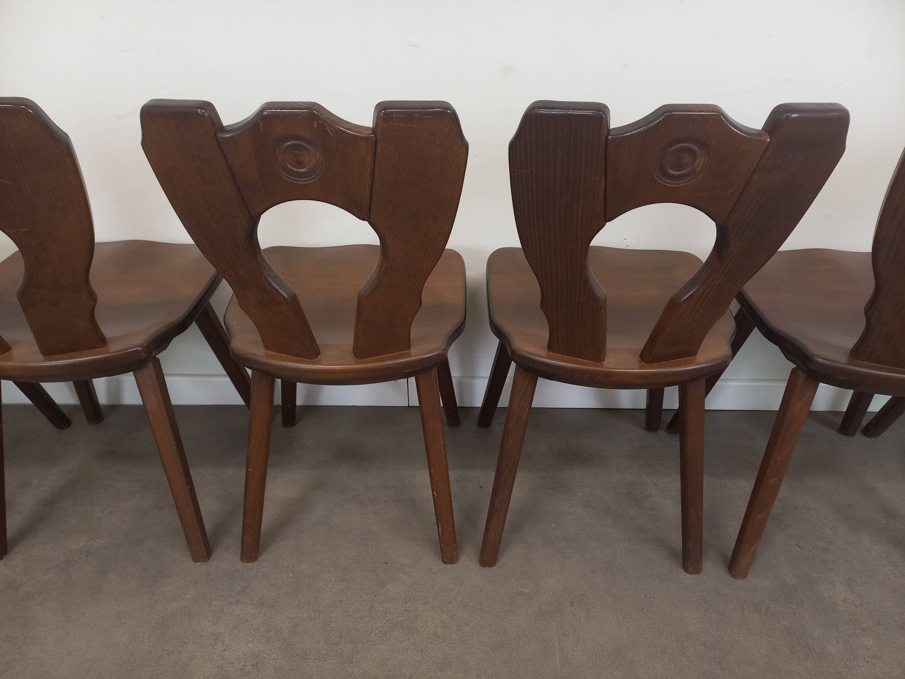 Set of 6 brutalist bistro chairs