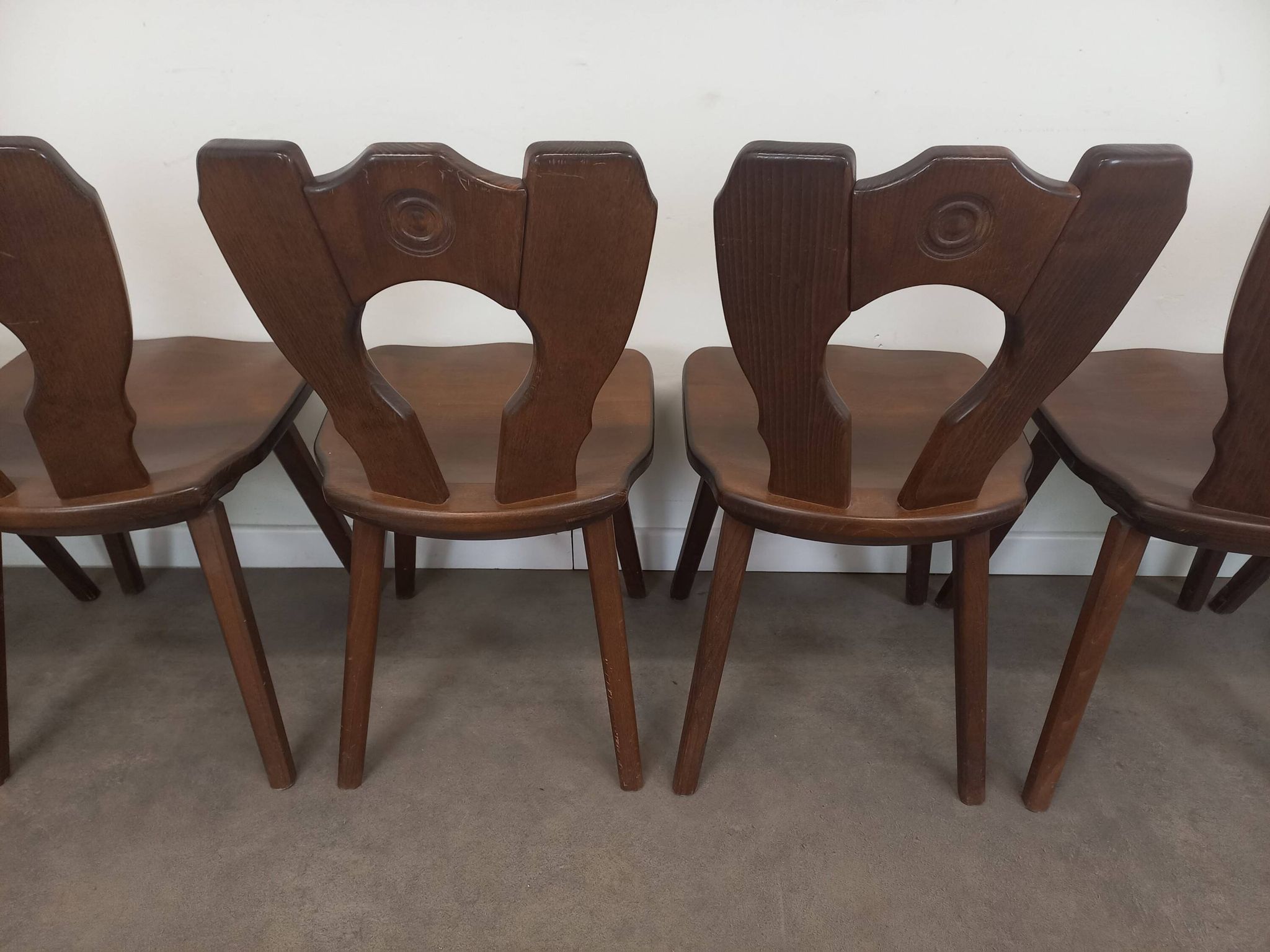 Set of 6 brutalist bistro chairs