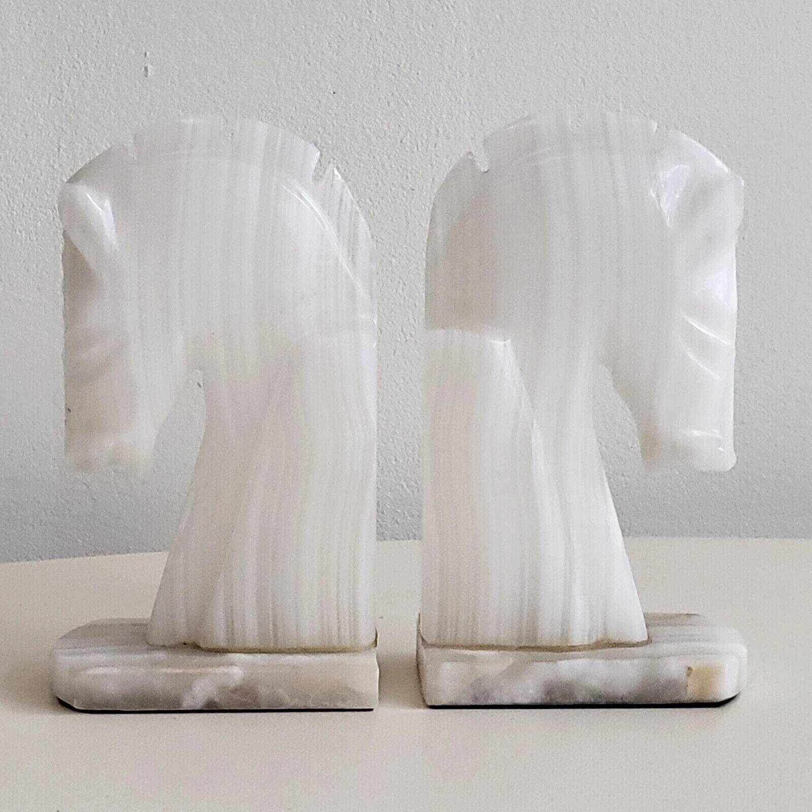 Pair of onyx horse bookends 1970