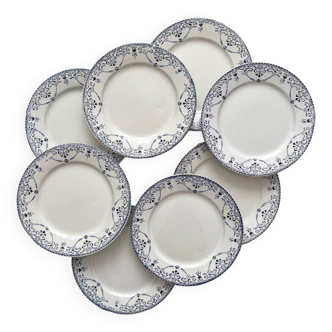 8 assiettes plates en terre de fer « Balzac » Choisy le Roi