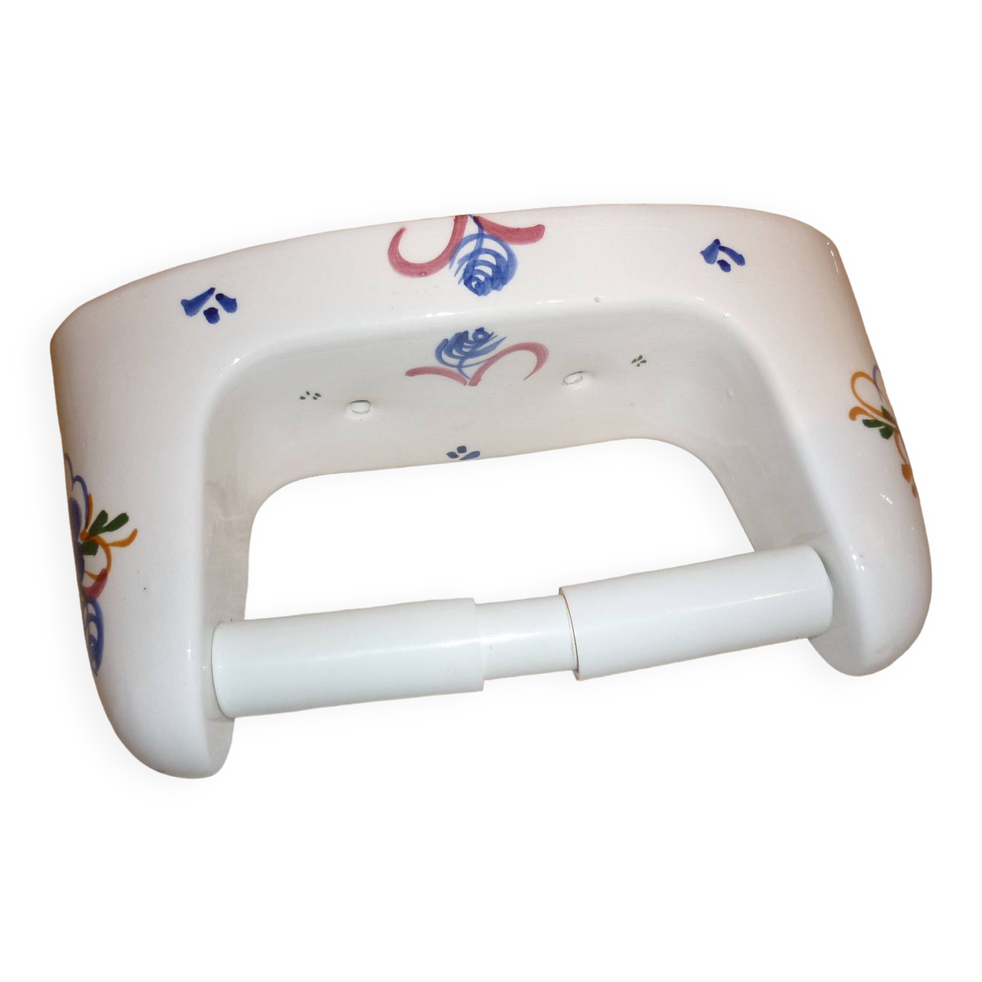 Wall-mounted ceramic toilet paper dispenser