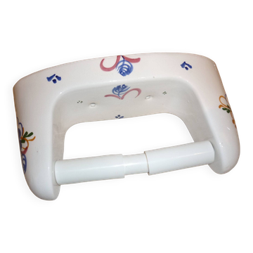 Wall-mounted ceramic toilet paper dispenser
