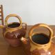 Paire d’arrosoirs vintage terre cuite