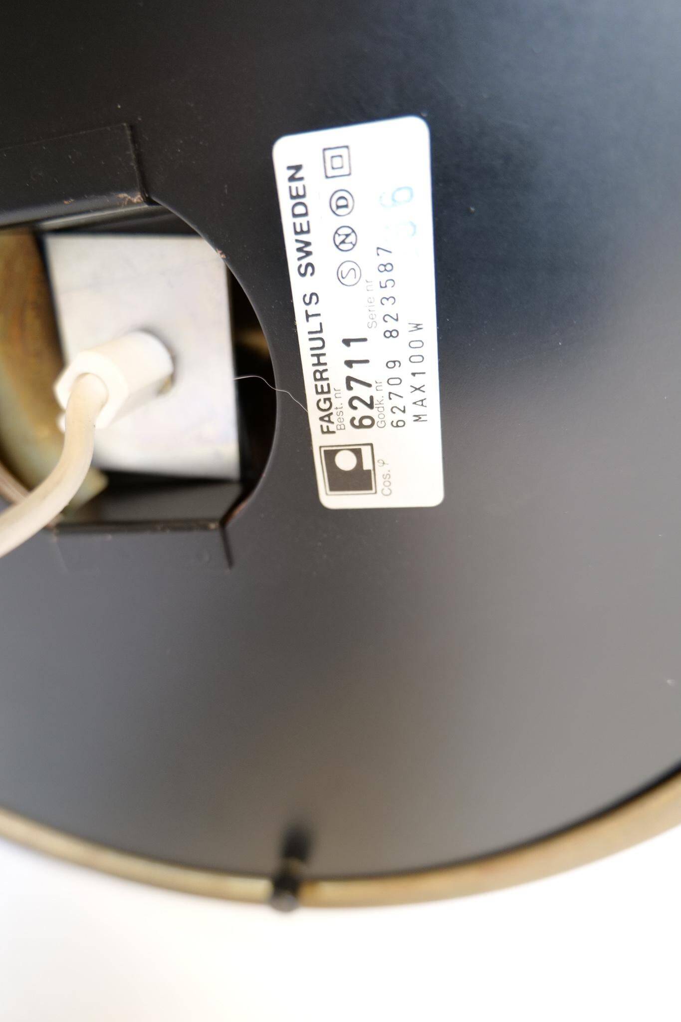 Large Space Age chrome table lamp by Fagerhults, Sweden, 1970s.