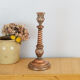 Handmade copper candle holder in hammered metal, vintage