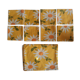 Ensemble nappe jaune motif marguerite et 8 serviettes de table vintage