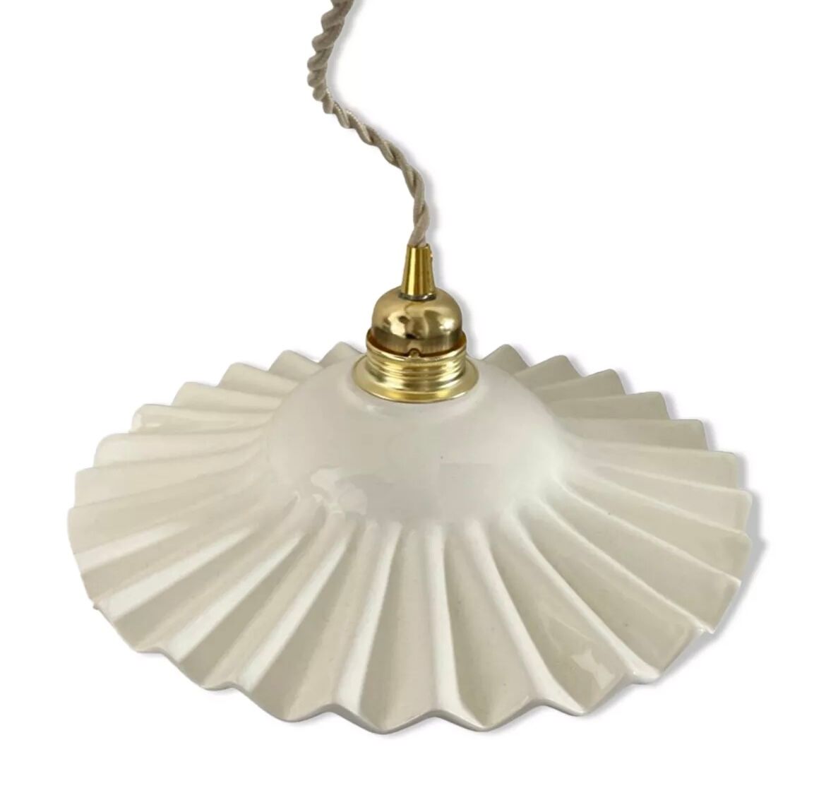 Vintage pendant lamp in electrified toothed ceramic to nine