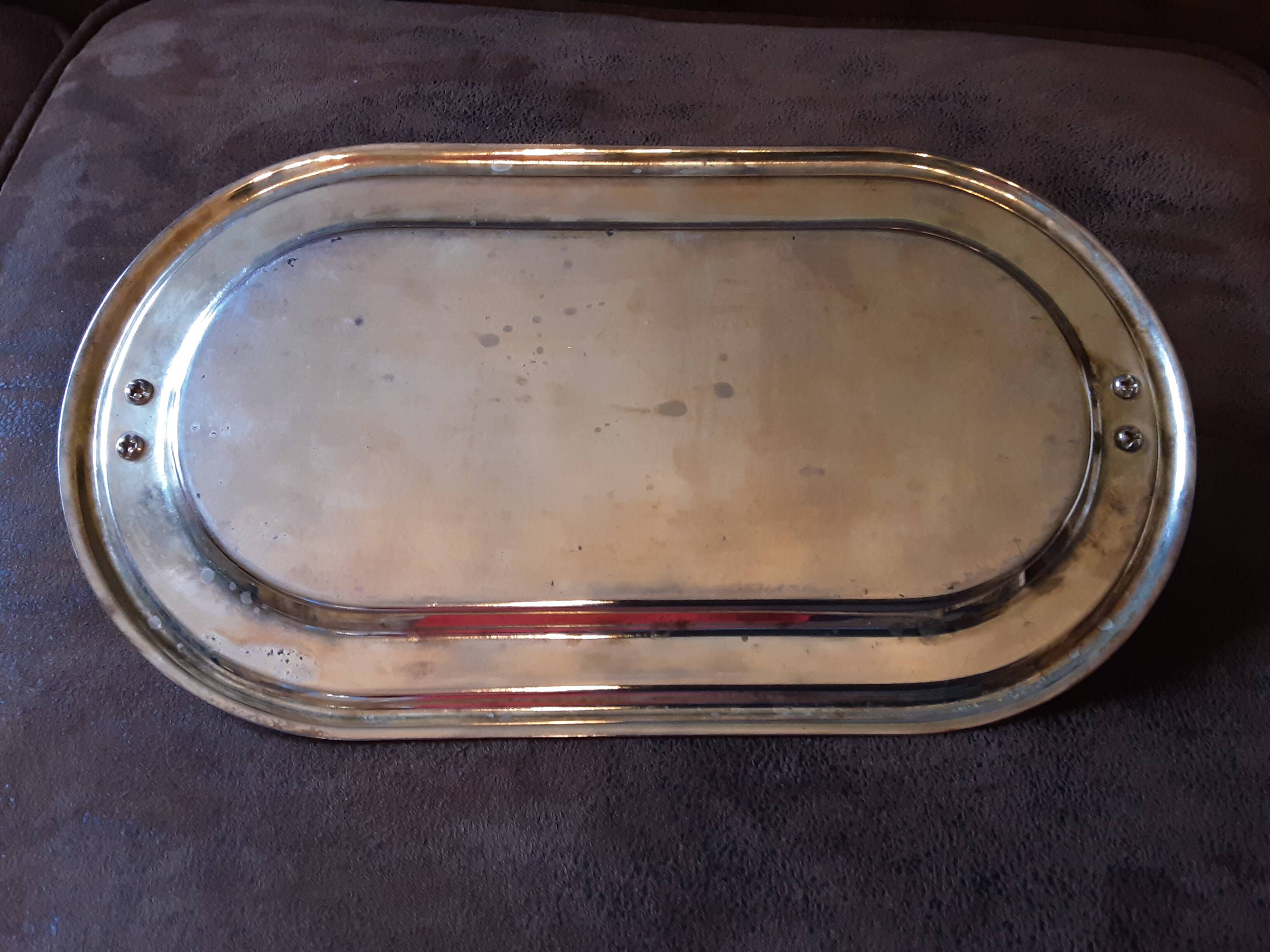 Set of 2 old metal butter dishes