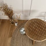 Rattan pedestal table