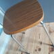 chrome Formica stool, brown seat 60s / Vintage