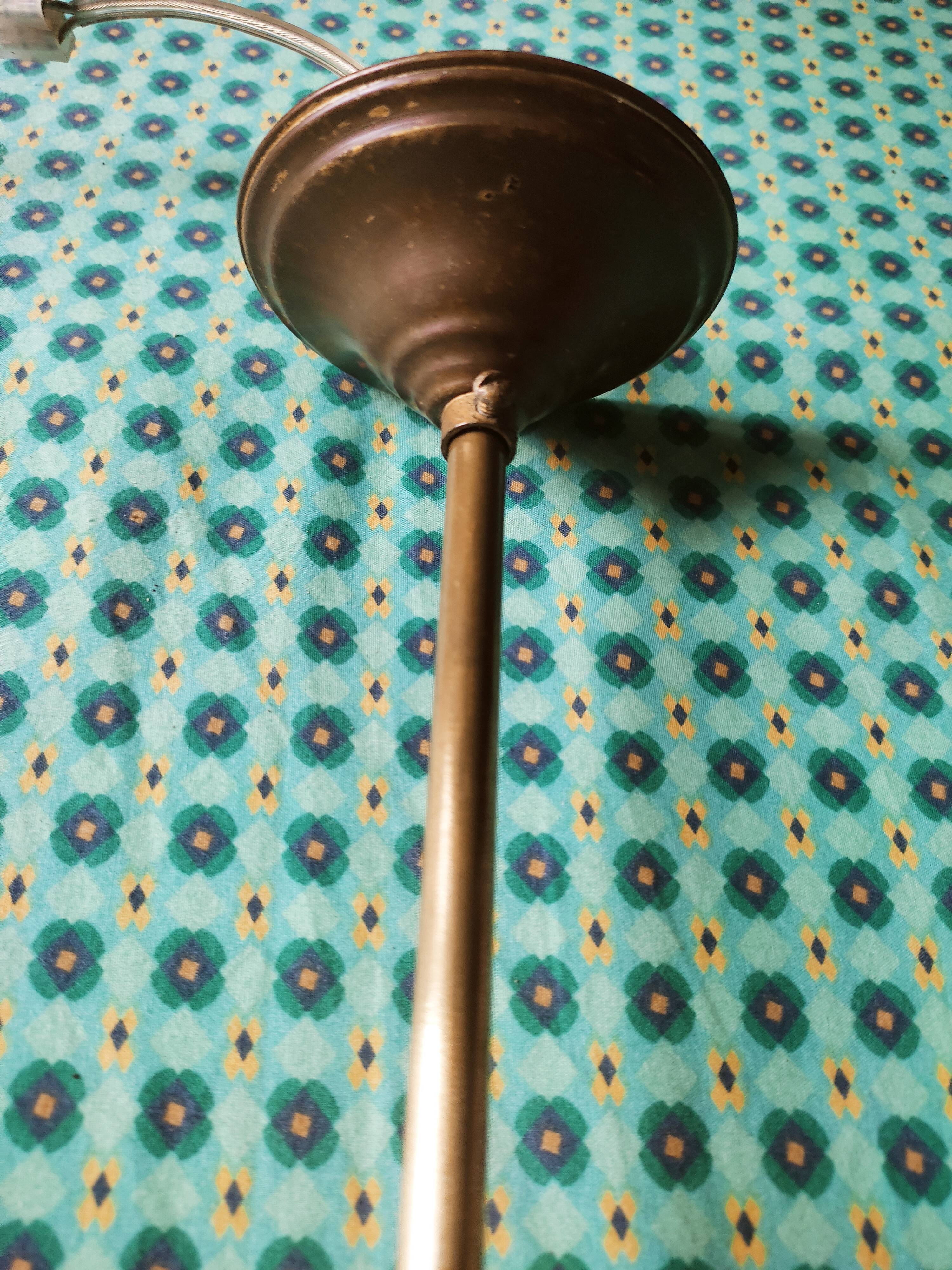 Art Deco pendant lamp in pink glass