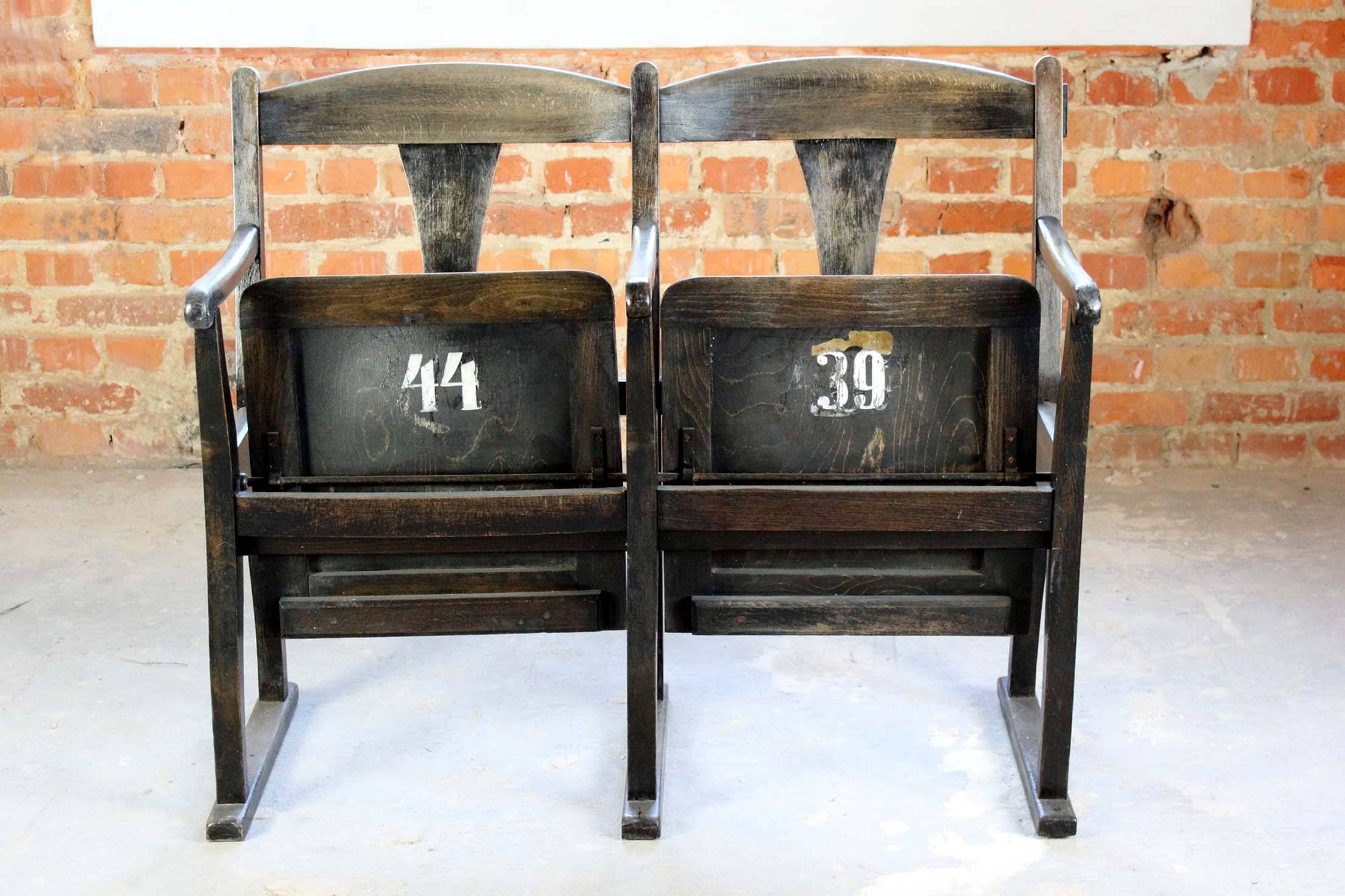 Vintage Cinema Seats, 1930s, Set of 2