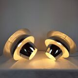 Pair of vintage Space Age chrome pendant lights