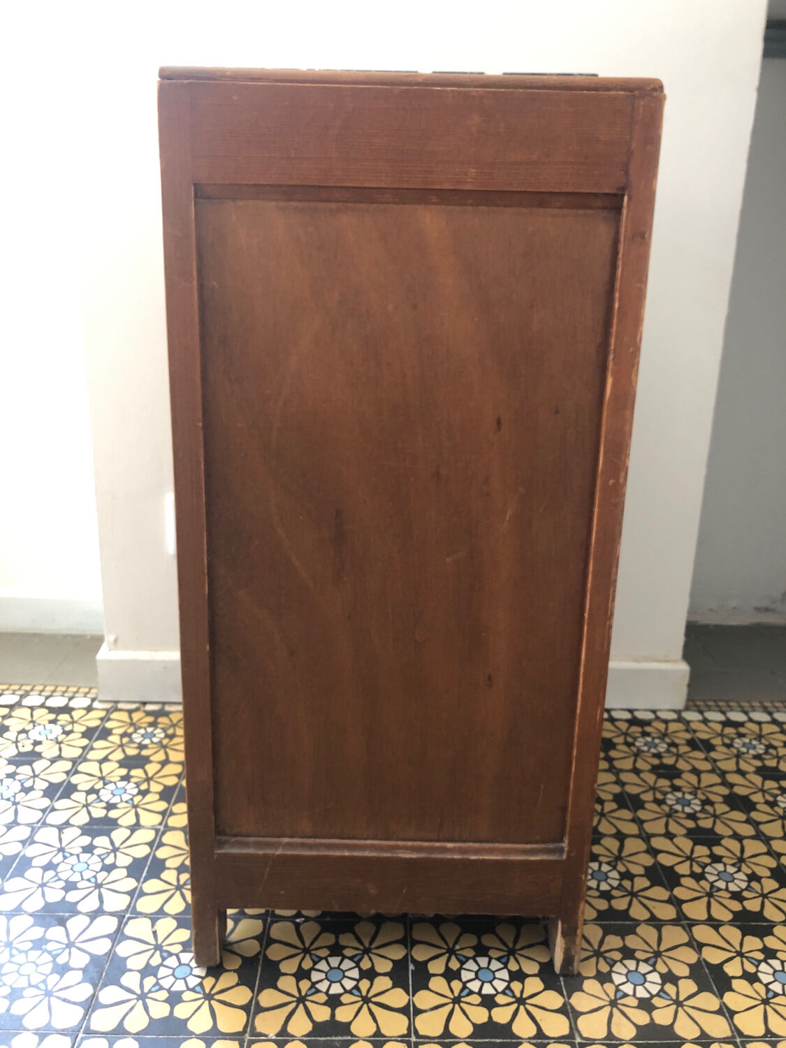 Bedside table wood & marble