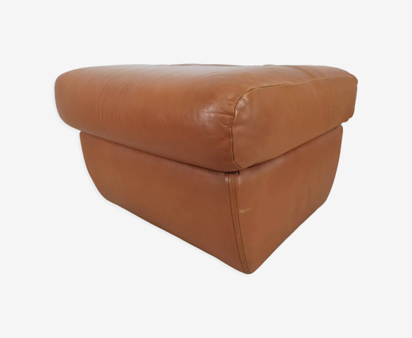 Pouf cuir vintage