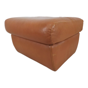 pouf cuir vintage