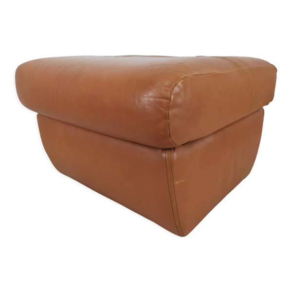 Pouf cuir vintage