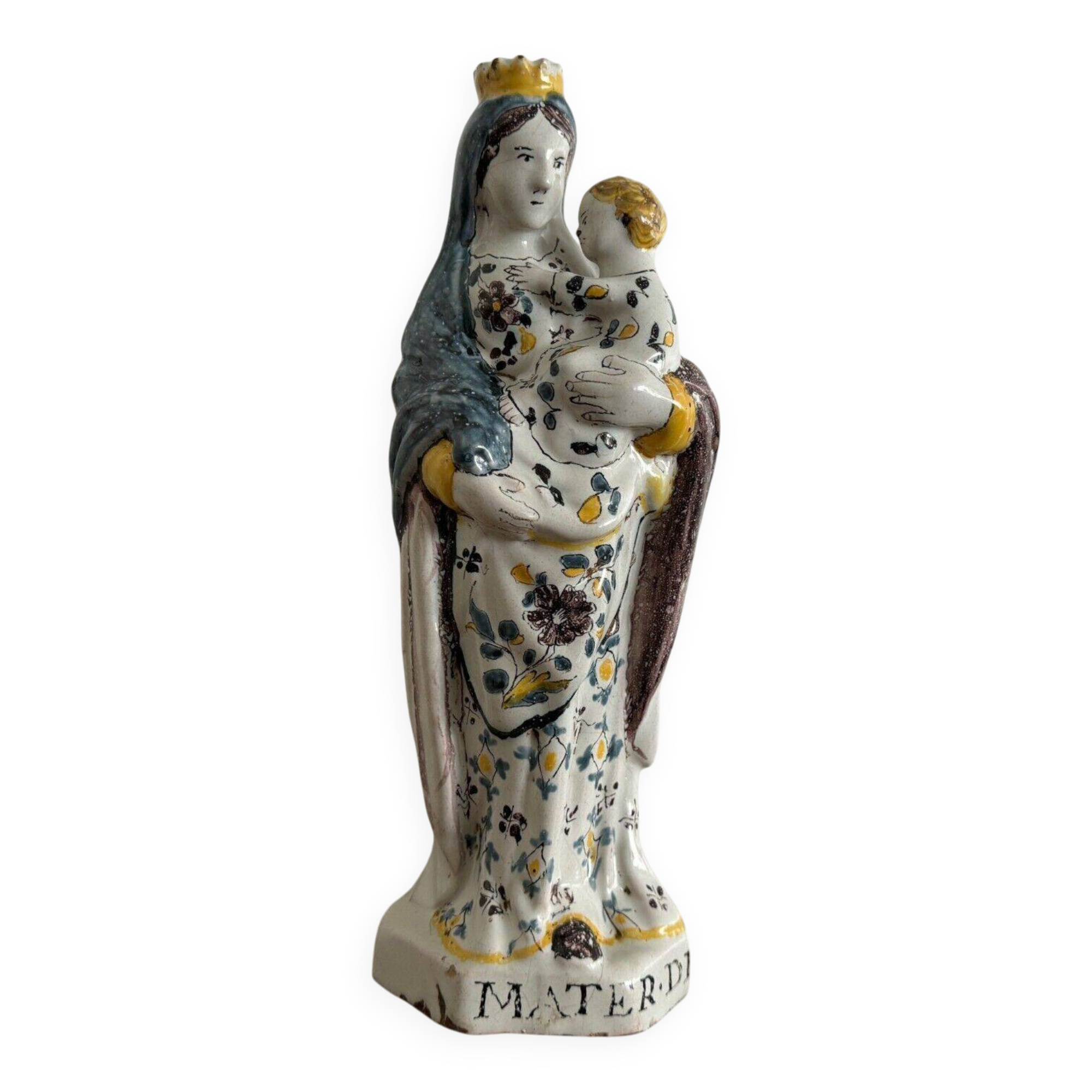 18th century earthenware Virgin Mary Mater Dei