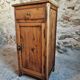 Small vintage pine storage cabinet – Antique French workshop furniture
