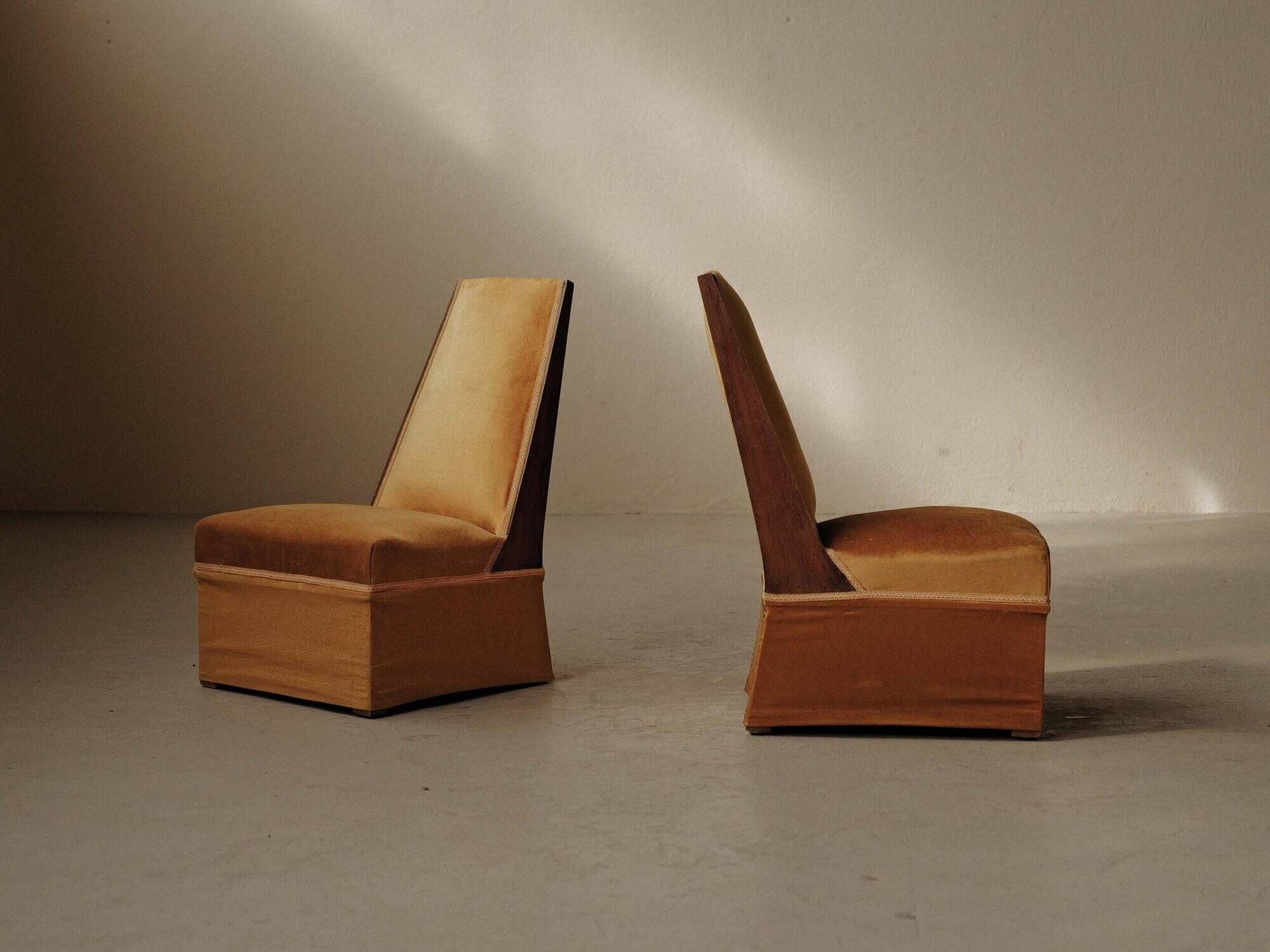 Paire de chauffeuses Art Déco, vers 1930