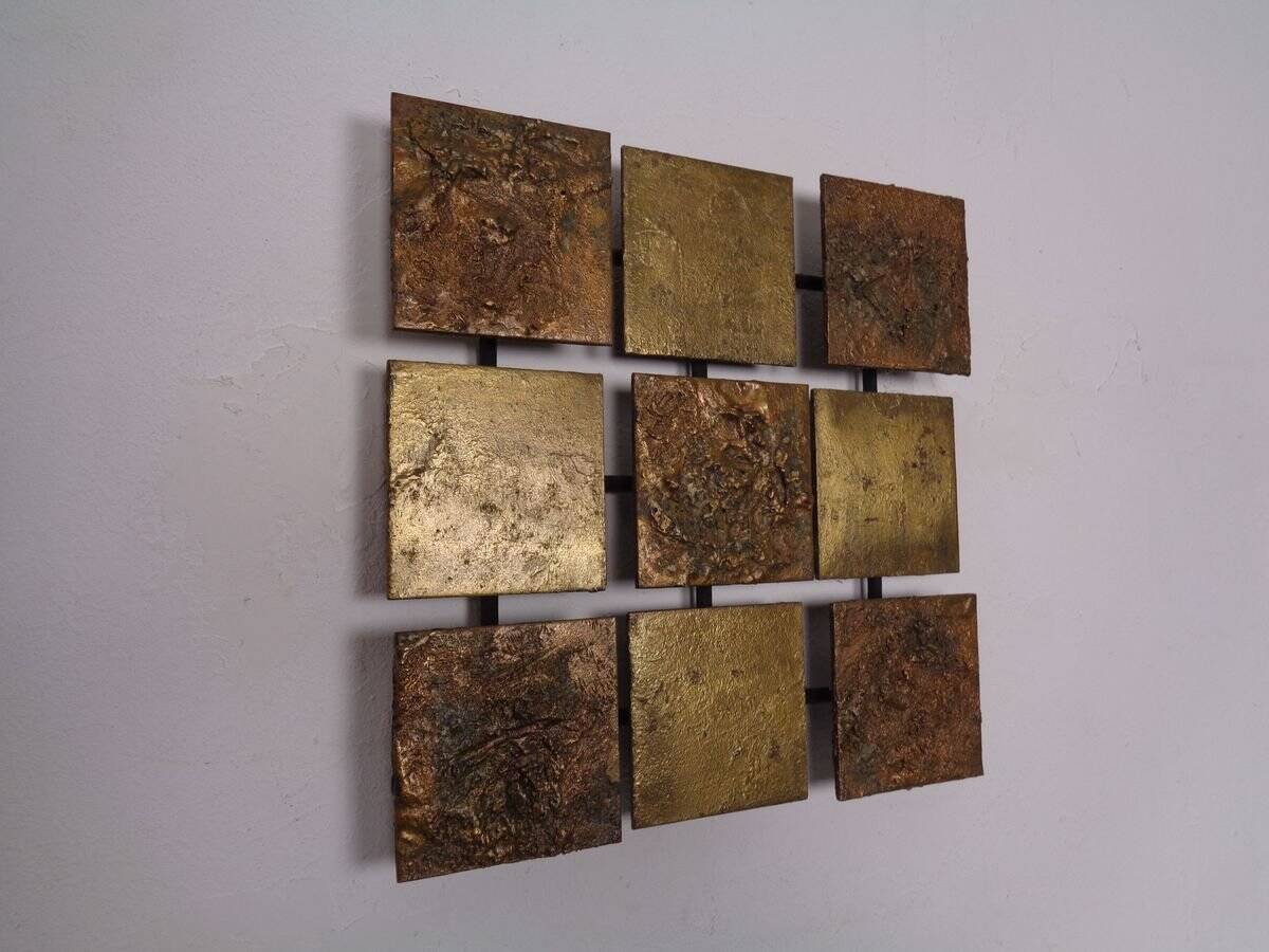 Brutalist Metal Wall Panel, 1960s