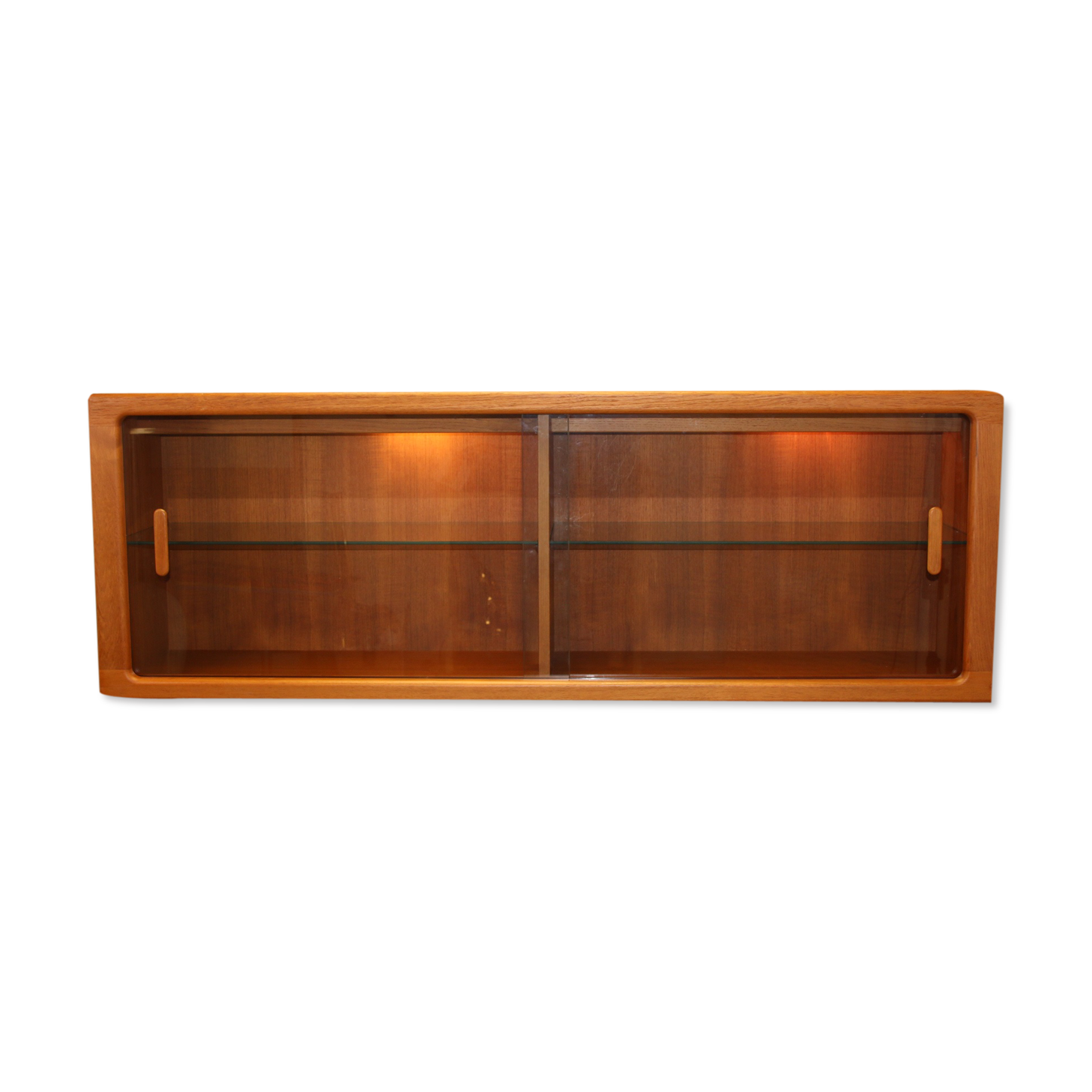 johannes Andersen teak lighted display cabine For Silkeborg Denmark