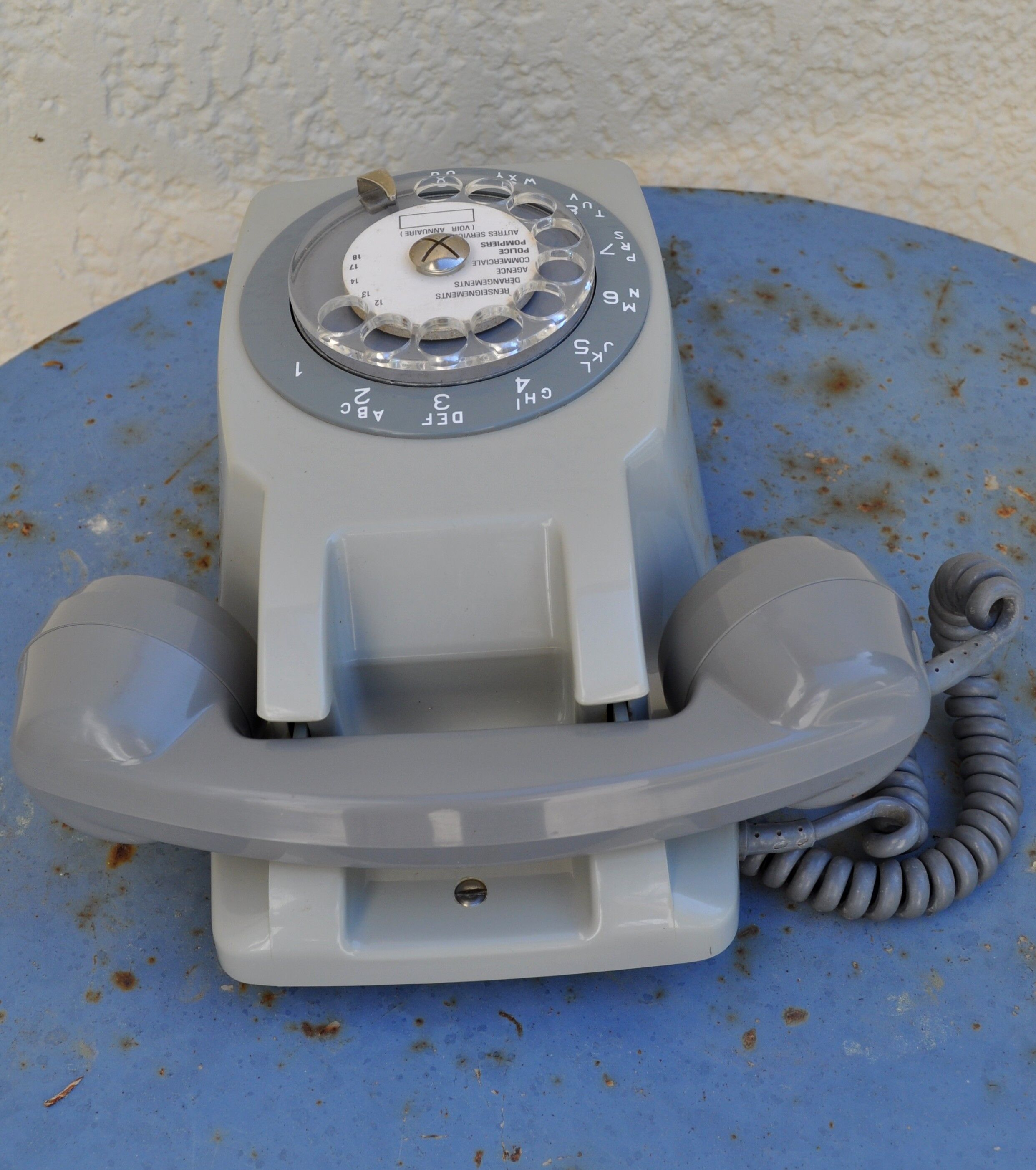 Wall grey vintage phone
