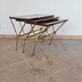 Série de 3 tables gigognes avec pieds en x