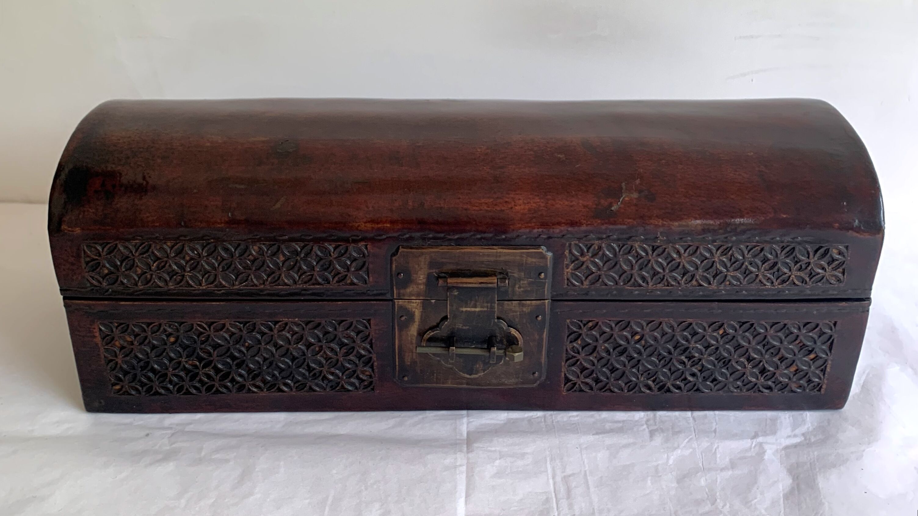 Chinese box covered with leather