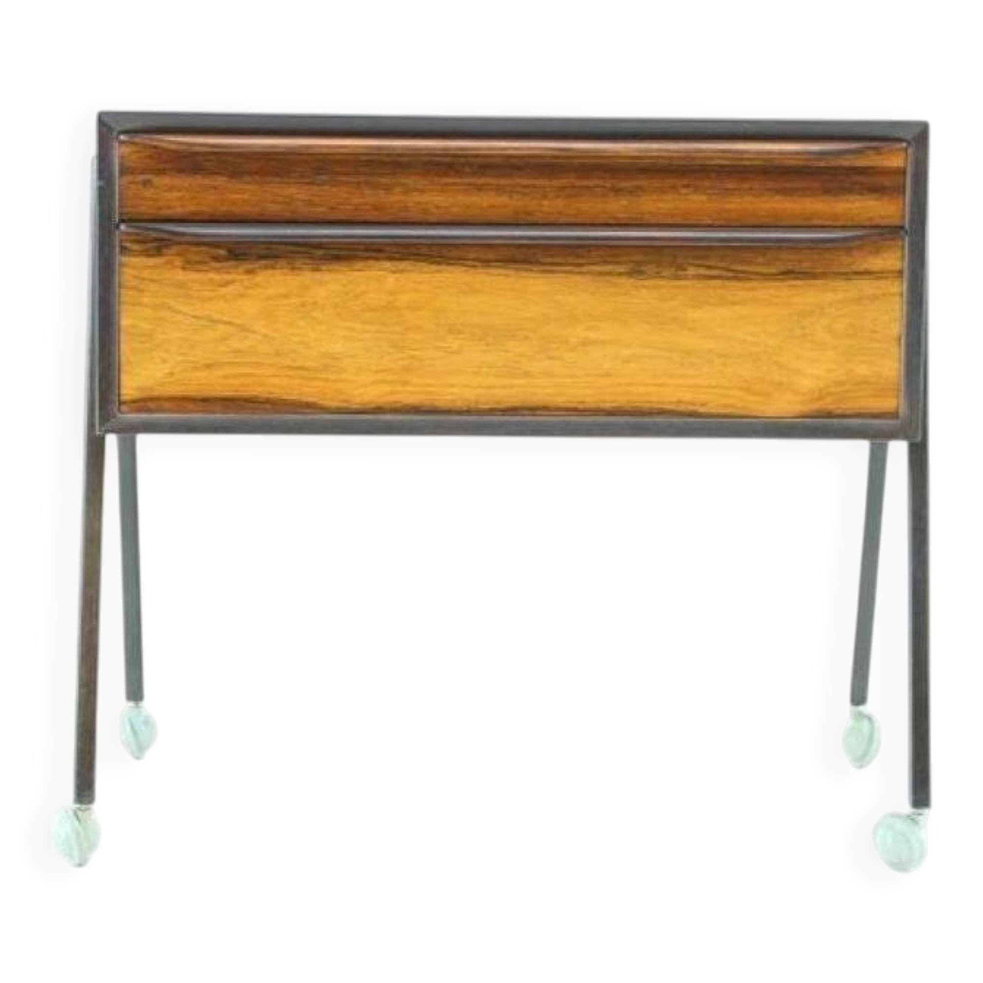 Mid-Century Danish Modern Palisander Sewing Cabinet on Wheels, 1960s