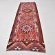 Tapis coureur vintage bordeaux Kilim 3x10 95x302 cm