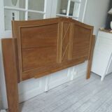 Headboard for a 160 bed in solid walnut. Unique piece made from old elements.