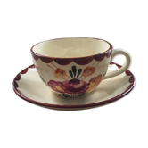 Tasse et soucoupe décor rétro