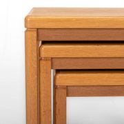 Vintage oak nesting tables by Van Den Berghe Pauvers, 1970s, set of 3