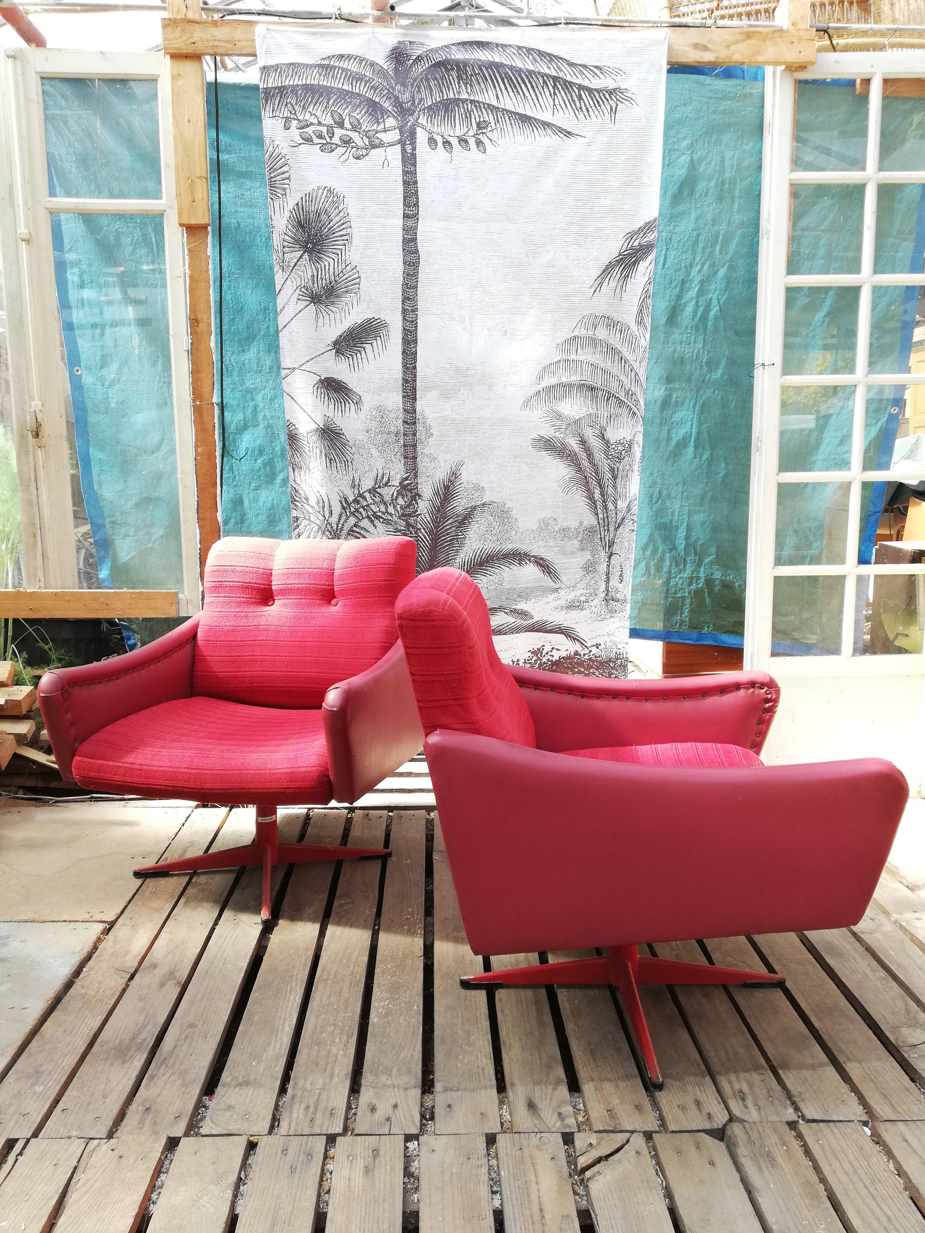 Pair of swivel chairs