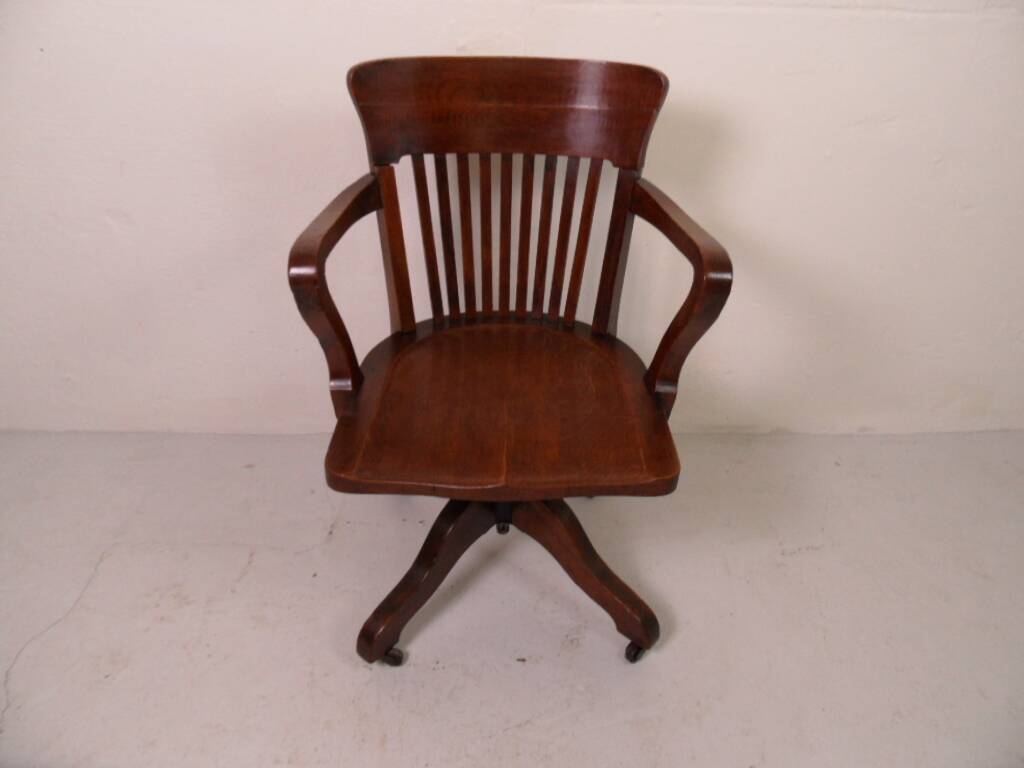 Antique oak office armchair